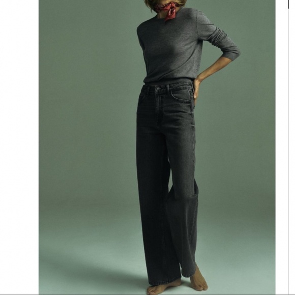 NWT ZARA ZW THE ‘90S WIDE LEG JEANS GRAY MARL - Picture 1 of 5